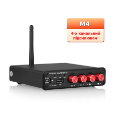 Підсилювач Douk Audio M4 багатозонний 4-канальний 50Вт*4  - підтримка Line-Out та Line-in Bluetooth USB Колір Чорний